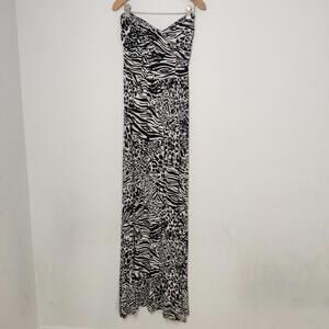 Guess Women’s Strapless Animal Print Maxi Dress Size Medium